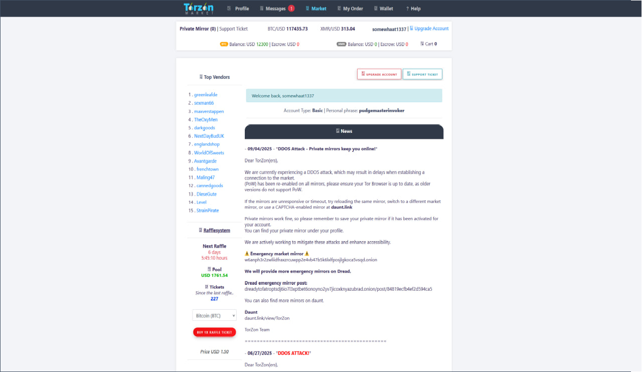 Torzon Darknet Market Login Page - Secure Access